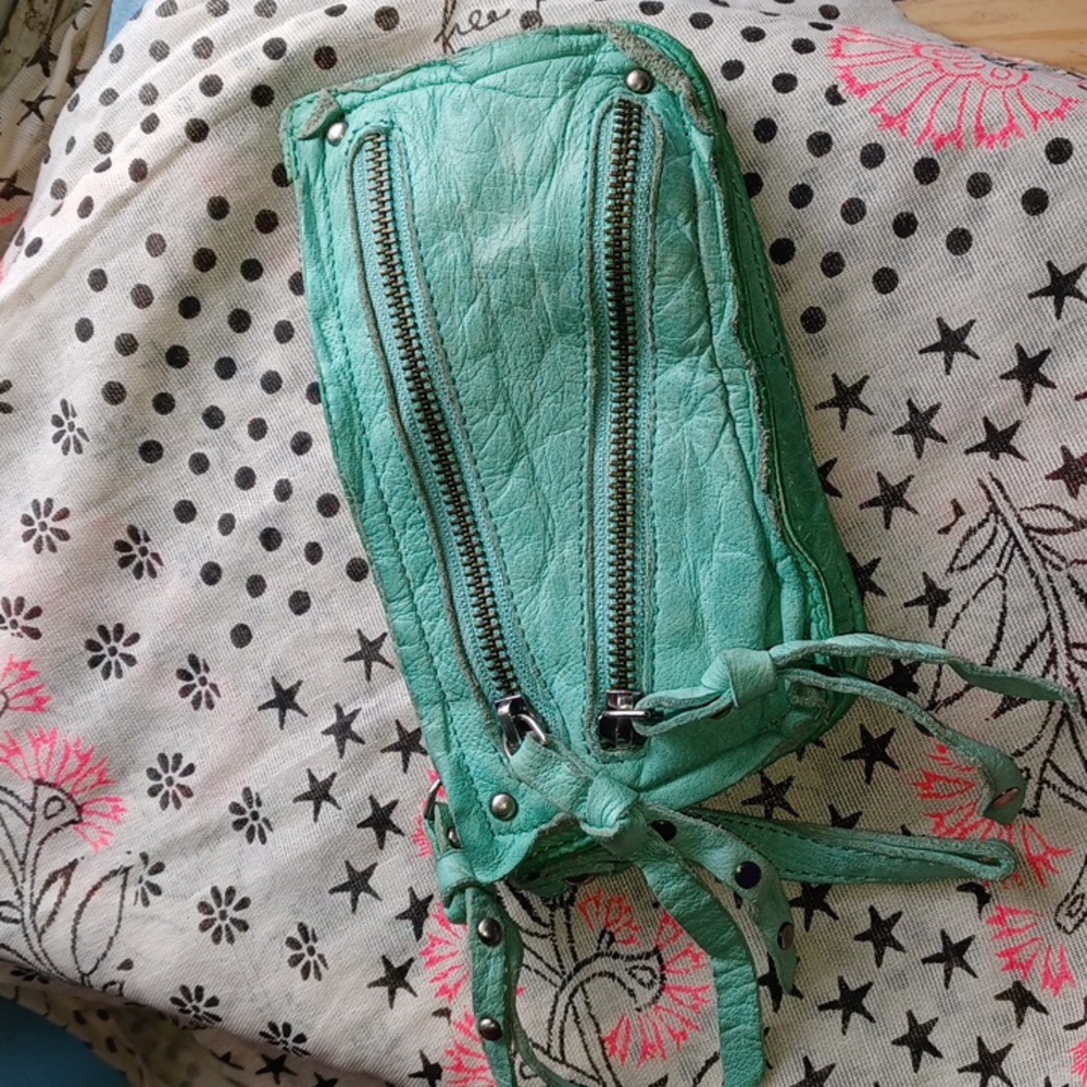 Free People Teal Leather Wallet